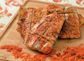 Sizzling red-hot fish braai