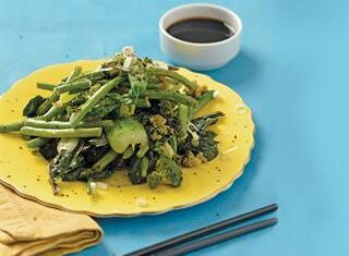 Crisp greens in a wok