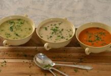 Three quick soups: green, white & red