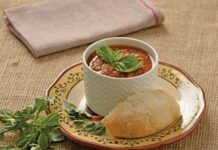 Gazpacho soup served cold