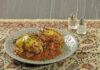 Chicken thighs with bacon, tomato and mozzarella cheese