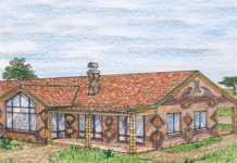 Ethnic character on a cottage