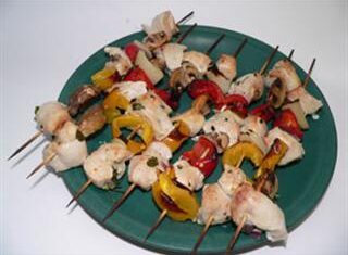 Chicken souvlakia