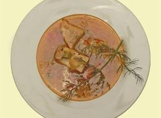 Fish head soup with fennel
