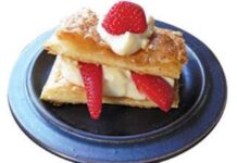 Strawberry custard slice