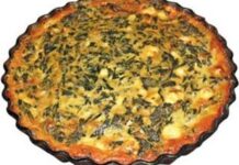 Leek, spinach & feta crustless quiche