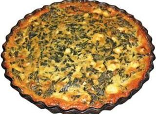 Leek, spinach & feta crustless quiche