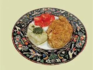 Polenta-battered  chicken breasts