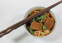 Slow simmered pork with spring onions & anise