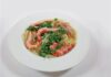 Seafood pasta with tiger prawns