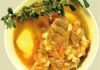 Beefy vegetable soup with herbs