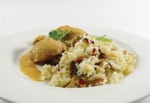 Chicken and coconut curry with pilau rice