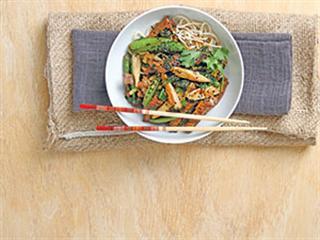 Stir-fried rump with oyster sauce, mirin & bok choy Stir-fried rump with oyster sauce, mirin & bok choy