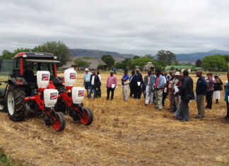 Developing farmers learn about conservation agriculture
