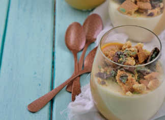 Peppermint Crisp and vanilla panna cotta