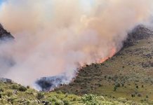 Difficulty of fighting fires in mountainous regions