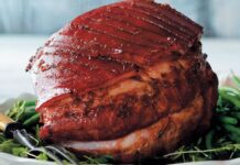 Festive gammon with ginger, garlic & citrus glaze – serves 10 to 12