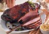 Festive apricot-glazed ham – serves 12