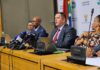FMD an ‘out-of-control crisis’ due to lack of effective state action From left: ministry spokesperson Joylene van Wyk, Director General Mooketsa Ramasodi, Minsiter of agriculture John Steenhuisen, Dr Emily Mogajane, head of the Ministerial Advisory Task Team on Animal Disease Prevention and Control.