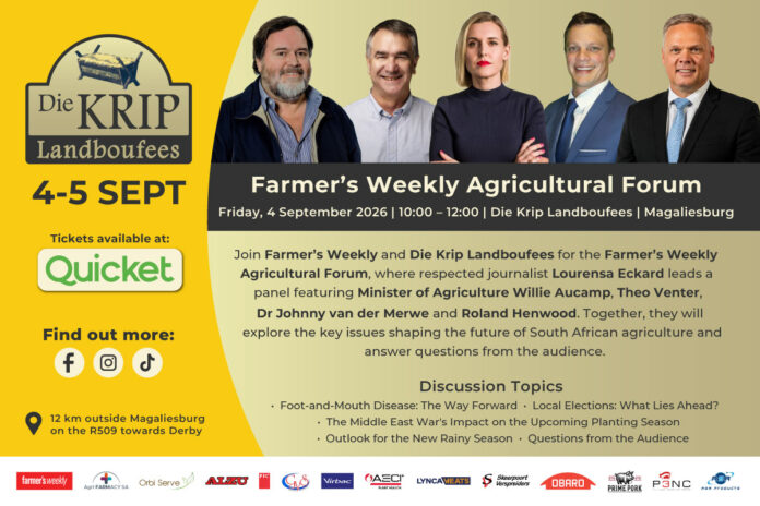 Farmer’s Weekly agricultural forum set for September